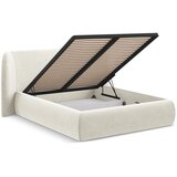 Makamii Krem tapecirani bračni krevet s prostorom za odlaganje s podnicom 160x200 cm Hauke – | shoptok.hr