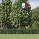 vidaXL Zastava Italije in drog 6,23 m aluminij | Shoptok.si