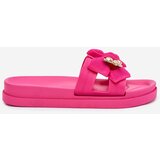 Boto Women's Slippers With Bow And Gold Brooch Fuchsia Lynara | shoptok.hr