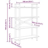 vidaXL Polica Crni hrast 100 x 33,5 x 140 cm Konstruirano drvo | shoptok.hr