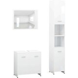  Kopalniško pohištvo 3 kosi bele barve iverna plošča, (20798065) | Shoptok.si