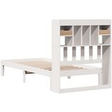  Krevet s regalom za knjige bez madraca bijeli 75x190cm borovina | shoptok.hr