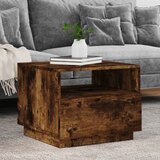Furnova Klubska mizica z LED lučkami dimljeni hrast 50x49x40 cm, (21913694) | Shoptok.si