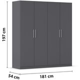 home24 OMARA S KLASIČNIMI VRATI, siva | Shoptok.si