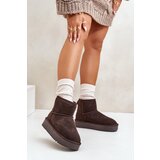 Kesi Women's suede snow boots on a platform above the ankles brown Rianaella | shoptok.hr