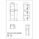 Germania Krem visok kupaonski ormarić u mat dekoru 33x123 cm Arnea – | shoptok.hr
