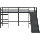  Krevet na kat za djecu s toboganom Crna i antracit 107 x 200 cm | shoptok.hr