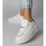 Gemre White-silver sneakers decorated with glitter and rhinestones Felura | Shoptok.si