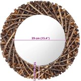  Zidno ogledalo od tikovine 60 cm okruglo | shoptok.hr