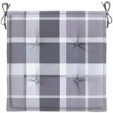  Jastuci za vrtne stolice 2 kom sivi karirani 50x50x4 cm tkanina | shoptok.hr