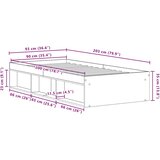  Okvir kreveta bez madraca crni hrast 90x200 cm drveni | shoptok.hr