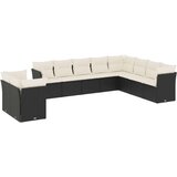  10-dijelni set vrtnih sofa s jastucima crni od poliratana | shoptok.hr