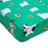Catherine Lansfield Zelena napenjalna otroška rjuha za posteljico 70x140 cm Farmyard Animals – | Shoptok.si