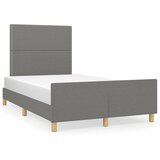 The Living Store Posteljni okvir z vzglavjem temno siv 120x200 cm blago - Posteljni Okvir Z Vzglavjem, (21531866) | Shoptok.si