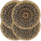  Pogrinjki 4 kosi temno modri 38 cm okrogli iz jute, (20707701) | Shoptok.si