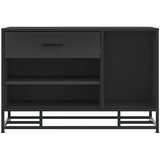  Klupa za cipele crna 80x40x53,5 cm od drveta i metala | shoptok.hr