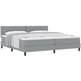 vidaXL Box Spring postelja z vzmetnico svetlo siva 200x200 cm tkanina Cene