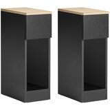SoBuy komplet 2 ozkih nočnih omaric v črni barvi v stilu minimalizma, (21123511) | Shoptok.si