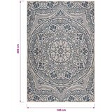  Vanjski tepih ravnog tkanja 140 x 200 cm plavi s uzorkom | Eponuda.com