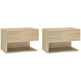 The Living Store Stenske nočne omarice 2 kosa sonoma hrast - Stenska Nočna Omarica, (21420865) | Shoptok.si