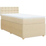  Krevet s oprugama i madracem krem 90 x 200 cm od tkanine | shoptok.hr