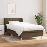 vidaXL Box spring postelja z vzmetnico temno rjava 100x200 cm blago Cene