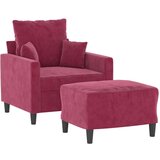  Fotelj s stolčkom za noge vinsko rdeč 60 cm žamet | Shoptok.si