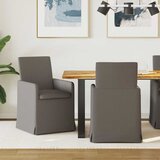 vidaXL Jedilni stoli 2 pcs Svetlo siva 57 x 67 x 95 cm Laneno platno | Shoptok.si