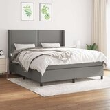  Okvir kreveta s oprugama i madrac svjetlosivi 160x200cm tkanina | shoptok.hr