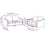  2-dijelni set sofa s jastucima smeđi od tkanine | shoptok.hr