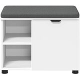  Klupa za hodnik s jastukom s policom Bijeli 60 x 38 x 46 cm | shoptok.hr
