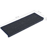  Tepisi za stepenice 15 kom 65x21x4 cm sivo-plavi | shoptok.hr