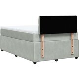 vidaXL Box spring postelja z vzmetnico svetlo siva 120x190 cm žamet | Shoptok.si