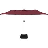  Dvostruki vrtni suncobran s LED svjetlima bordo 449 x 265 cm | Eponuda.com
