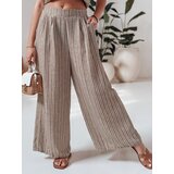 DStreet Spodnie damskie wide leg w paski MODERESS brązowe | Shoptok.si