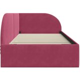 vidaXL Kutni okvir kreveta Vinska crvena 90 cm x 190 cm tkanina | shoptok.hr