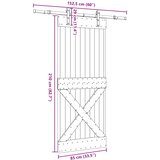  Klizna vrata NARVIK 85 x 210 cm (152,5 cm) Prirodna i crna | shoptok.hr