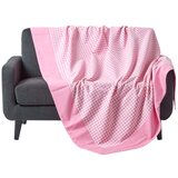 HOMESCAPES Bombažna odeja Gingham Check Pink, 225x255 cm, (20750178) Cene