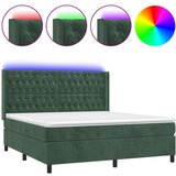  The Living Store Box spring postelja z vzmetnico LED tem. zelena 180x200cm žamet - Box Spring Postelja, (21449089) | Shoptok.si