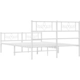  Metalni okvir kreveta uzglavlje i podnožje bijeli 135 x 190 cm | shoptok.hr