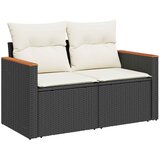  Set sofe 5 kom. Crna i krem-bijela Poli Rattan i čelik | shoptok.hr