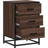 vidaXL Nočna omarica rjava hrast 40x34,5x60 cm inž. les in kovina | Shoptok.si