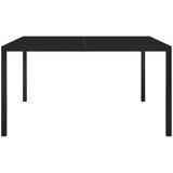 vidaXL 313099 Garden Table 130x130x72 cm Black Steel and Glass | shoptok.hr