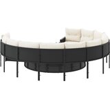  Vrtna sofa sa stolom i jastucima okrugla crna od poliratana | Eponuda.com