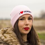  zimska kapa "i love horses" pink | Eponuda.com