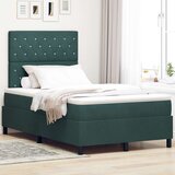 vidaXL Box Spring Krevet s Madracem Tamno Zelena 120x200 cm Baršun | shoptok.hr