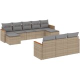  10-dijelni set vrtnih sofa s jastucima bež od poliratana | shoptok.hr