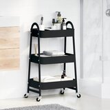 Kolica za pohranu s 3 kata Crna 42 x 41,5 x 77 cm Čelik | shoptok.hr