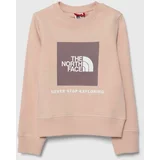 The North Face Otroški bombažen pulover REDBOX CREW roza barva