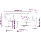  Trosjed s jastucima svjetlosivi 180 cm od mikrovlakana | shoptok.hr